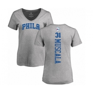 NBA Women's Nike Philadelphia 76ers #31 Mike Muscala Ash Backer T-Shirt
