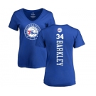 NBA Women's Nike Philadelphia 76ers #34 Charles Barkley Royal Blue Backer T-Shirt