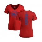 NBA Women's Nike Philadelphia 76ers #35 Trevor Booker Red One Color Backer Slim-Fit V-Neck T-Shirt