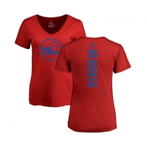 NBA Women's Nike Philadelphia 76ers #35 Trevor Booker Red One Color Backer Slim-Fit V-Neck T-Shirt