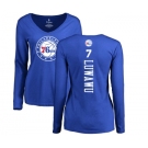 NBA Women's Nike Philadelphia 76ers #7 Timothe Luwawu Royal Blue Backer Long Sleeve T-Shirt