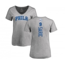 NBA Women's Nike Philadelphia 76ers #9 Dario Saric Ash Backer T-Shirt