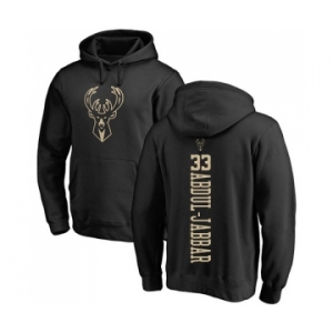 NBA Nike Milwaukee Bucks #33 Kareem Abdul-Jabbar Black One Color Backer Pullover Hoodie