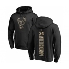 NBA Nike Milwaukee Bucks #34 Giannis Antetokounmpo Black One Color Backer Pullover Hoodie