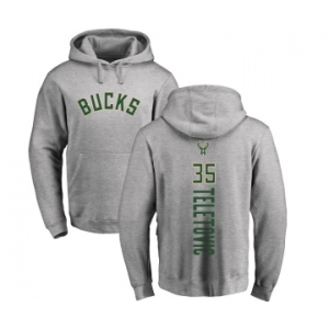 NBA Nike Milwaukee Bucks #35 Mirza Teletovic Ash Backer Pullover Hoodie