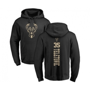 NBA Nike Milwaukee Bucks #35 Mirza Teletovic Black One Color Backer Pullover Hoodie