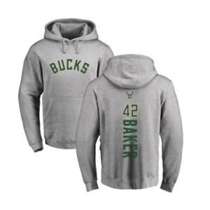 NBA Nike Milwaukee Bucks #42 Vin Baker Ash Backer Pullover Hoodie