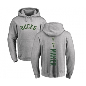 NBA Nike Milwaukee Bucks #7 Thon Maker Ash Backer Pullover Hoodie