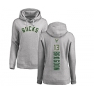 NBA Women's Nike Milwaukee Bucks #13 Malcolm Brogdon Ash Backer Pullover Hoodie