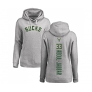 NBA Women's Nike Milwaukee Bucks #33 Kareem Abdul-Jabbar Ash Backer Pullover Hoodie