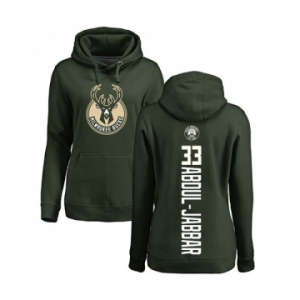 NBA Women's Nike Milwaukee Bucks #33 Kareem Abdul-Jabbar Green Backer Pullover Hoodie
