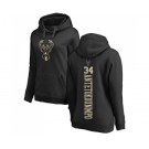 NBA Women's Nike Milwaukee Bucks #34 Giannis Antetokounmpo Black One Color Backer Pullover Hoodie