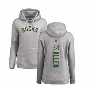 NBA Women's Nike Milwaukee Bucks #34 Ray Allen Ash Backer Pullover Hoodie
