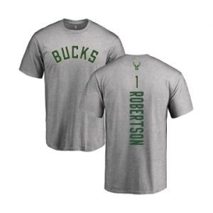 NBA Nike Milwaukee Bucks #1 Oscar Robertson Ash Backer T-Shirt