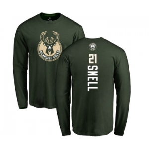 NBA Nike Milwaukee Bucks #21 Tony Snell Green Backer Long Sleeve T-Shirt