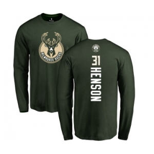 NBA Nike Milwaukee Bucks #31 John Henson Green Backer Long Sleeve T-Shirt