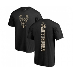 NBA Nike Milwaukee Bucks #34 Giannis Antetokounmpo Black One Color Backer T-Shirt