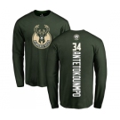 NBA Nike Milwaukee Bucks #34 Giannis Antetokounmpo Green Backer Long Sleeve T-Shirt