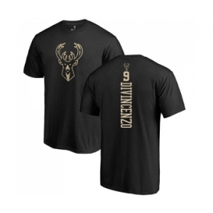 NBA Nike Milwaukee Bucks #9 Donte DiVincenzo Black One Color Backer T-Shirt