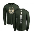 NBA Nike Milwaukee Bucks #9 Donte DiVincenzo Green Backer Long Sleeve T-Shirt