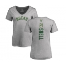 NBA Women's Nike Milwaukee Bucks #21 Tony Snell Ash Backer T-Shirt