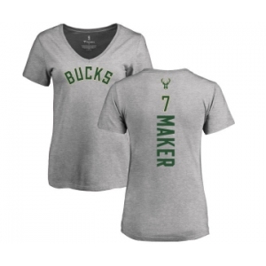 NBA Women's Nike Milwaukee Bucks #7 Thon Maker Ash Backer T-Shirt