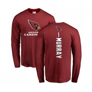 Football Arizona Cardinals #1 Kyler Murray Maroon Backer Long Sleeve T-Shirt