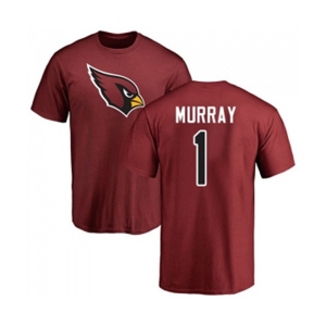 Football Arizona Cardinals #1 Kyler Murray Maroon Name & Number Logo T-Shirt