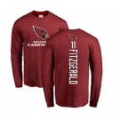 Football Arizona Cardinals #11 Larry Fitzgerald Maroon Backer Long Sleeve T-Shirt