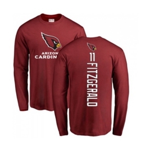 Football Arizona Cardinals #11 Larry Fitzgerald Maroon Backer Long Sleeve T-Shirt