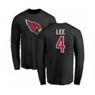 Football Arizona Cardinals #4 Andy Lee Black Name & Number Logo Long Sleeve T-Shirt