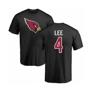 Football Arizona Cardinals #4 Andy Lee Black Name & Number Logo T-Shirt