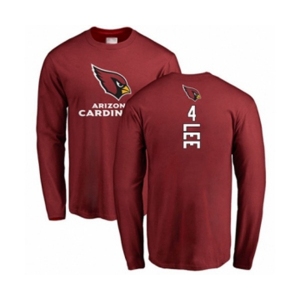 Football Arizona Cardinals #4 Andy Lee Maroon Backer Long Sleeve T-Shirt