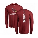 Football Arizona Cardinals #41 Kenyan Drake Maroon Backer Long Sleeve T-Shirt