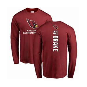 Football Arizona Cardinals #41 Kenyan Drake Maroon Backer Long Sleeve T-Shirt