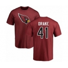 Football Arizona Cardinals #41 Kenyan Drake Maroon Name & Number Logo T-Shirt