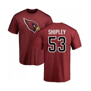 Football Arizona Cardinals #53 A.Q. Shipley Maroon Name & Number Logo Personalized T-Shirt