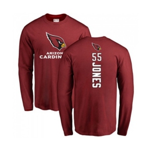Football Arizona Cardinals #55 Chandler Jones Maroon Backer Long Sleeve T-Shirt