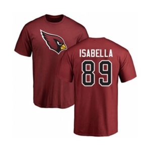 Football Arizona Cardinals #89 Andy Isabella Maroon Name & Number Logo T-Shirt