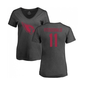 Football Women's Arizona Cardinals #11 Larry Fitzgerald Ash One Color T-Shirt