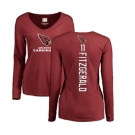Football Women's Arizona Cardinals #11 Larry Fitzgerald Maroon Backer Long Sleeve T-Shirt