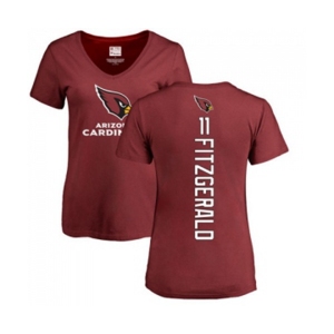 Football Women's Arizona Cardinals #11 Larry Fitzgerald Maroon Backer T-Shirt