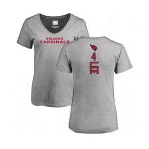Football Women's Arizona Cardinals #4 Andy Lee Ash Backer V-Neck T-Shirt