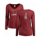 Football Women's Arizona Cardinals #4 Andy Lee Maroon Backer Long Sleeve T-Shirt