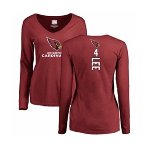 Football Women's Arizona Cardinals #4 Andy Lee Maroon Backer Long Sleeve T-Shirt