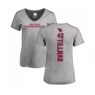 Football Women's Arizona Cardinals #40 Pat Tillman Ash Backer V-Neck T-Shirt