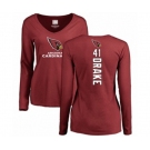 Football Women's Arizona Cardinals #41 Kenyan Drake Maroon Backer Long Sleeve T-Shirt