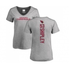 Football Women's Arizona Cardinals #53 A.Q. Shipley Ash Backer V-Neck T-Shirt