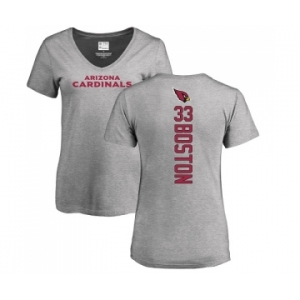 NFL Women's Nike Arizona Cardinals #33 Tre Boston Ash Backer V-Neck T-Shirt