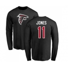 Football Atlanta Falcons #11 Julio Jones Black Name & Number Logo Long Sleeve T-Shirt